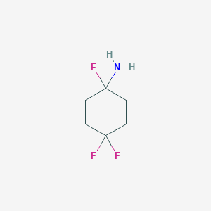 molecular formula C6H10F3N B12997839 1,4,4-Trifluorocyclohexan-1-amine 