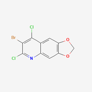 molecular formula C10H4BrCl2NO2 B12997851 7-Bromo-6,8-dichloro-[1,3]dioxolo[4,5-g]quinoline 
