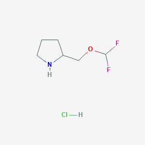 molecular formula C6H12ClF2NO B12997854 2-((Difluoromethoxy)methyl)pyrrolidine hydrochloride 