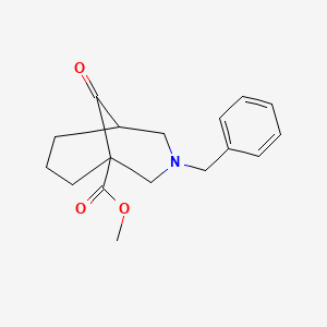 molecular formula C17H21NO3 B12997864 Methyl 3-benzyl-9-oxo-3-azabicyclo[3.3.1]nonane-1-carboxylate 