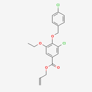 molecular formula C19H18Cl2O4 B12997944 Allyl 3-chloro-4-((4-chlorobenzyl)oxy)-5-ethoxybenzoate 