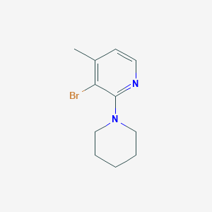 molecular formula C11H15BrN2 B12997993 3-Bromo-4-methyl-2-(piperidin-1-yl)pyridine 