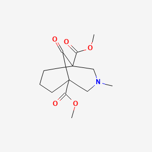 molecular formula C13H19NO5 B12998039 Dimethyl 3-methyl-9-oxo-3-azabicyclo[3.3.1]nonane-1,5-dicarboxylate 