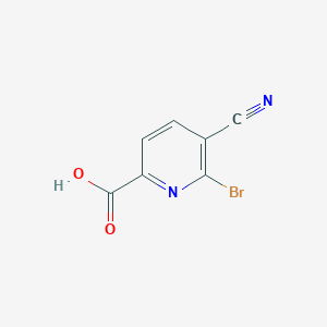 molecular formula C7H3BrN2O2 B12998104 6-Bromo-5-cyanopicolinic acid 