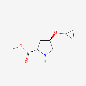 molecular formula C9H15NO3 B12998108 Methyl (2S,4R)-4-cyclopropoxypyrrolidine-2-carboxylate 