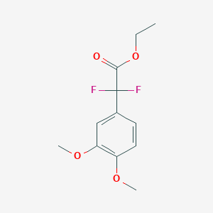 molecular formula C12H14F2O4 B12998141 Ethyl 2-(3,4-dimethoxyphenyl)-2,2-difluoroacetate 