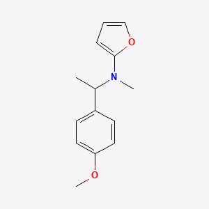 molecular formula C14H17NO2 B12998246 N-(1-(4-Methoxyphenyl)ethyl)-N-methylfuran-2-amine 