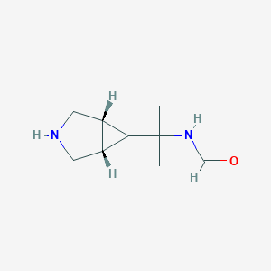 molecular formula C9H16N2O B12998317 Rel-N-(2-((1R,5S,6r)-3-azabicyclo[3.1.0]hexan-6-yl)propan-2-yl)formamide 