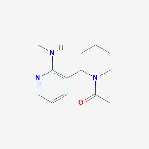 molecular formula C13H19N3O B12998407 1-(2-(2-(Methylamino)pyridin-3-yl)piperidin-1-yl)ethanone 