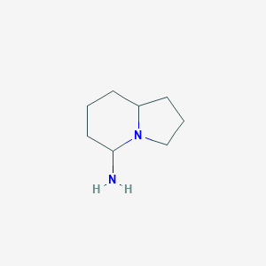 molecular formula C8H16N2 B12998431 Octahydroindolizin-5-amine 