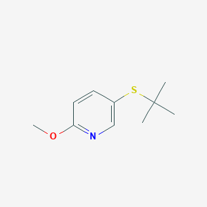 molecular formula C10H15NOS B12998449 5-(tert-Butylthio)-2-methoxypyridine 