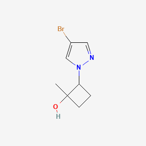 molecular formula C8H11BrN2O B12998509 2-(4-Bromo-1H-pyrazol-1-yl)-1-methylcyclobutan-1-ol 
