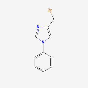 molecular formula C10H9BrN2 B12998514 4-(Bromomethyl)-1-phenyl-1H-imidazole 