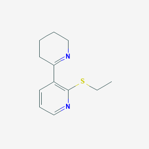 molecular formula C12H16N2S B12998574 2'-(Ethylthio)-3,4,5,6-tetrahydro-2,3'-bipyridine 