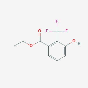 molecular formula C10H9F3O3 B12998575 Ethyl 3-hydroxy-2-(trifluoromethyl)benzoate 