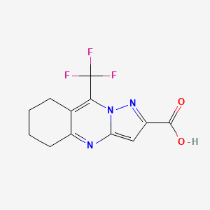 molecular formula C12H10F3N3O2 B1299858 9-(Trifluoromethyl)-5,6,7,8-tetrahydropyrazolo[5,1-b]quinazoline-2-carboxylic acid CAS No. 436088-43-6
