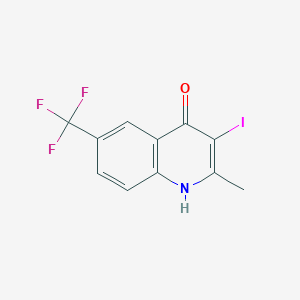 molecular formula C11H7F3INO B12998697 3-Iodo-2-methyl-6-(trifluoromethyl)quinolin-4(1H)-one 