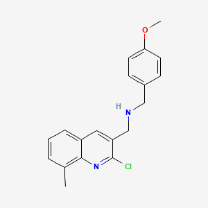 molecular formula C19H19ClN2O B1299902 (2-Chloro-8-methyl-quinolin-3-ylmethyl)-(4-methoxy-benzyl)-amine CAS No. 606095-52-7