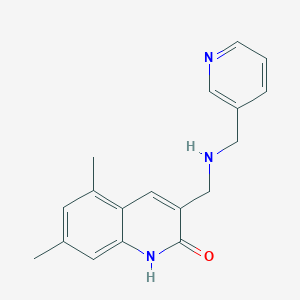 5,7-Dimethyl-3-{[(pyridin-3-ylmethyl)-amino]-methyl}-1H-quinolin-2-one