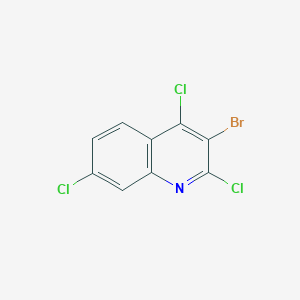 molecular formula C9H3BrCl3N B12999101 3-Bromo-2,4,7-trichloroquinoline 