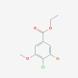 molecular formula C10H10BrClO3 B12999116 Ethyl 3-bromo-4-chloro-5-methoxybenzoate 