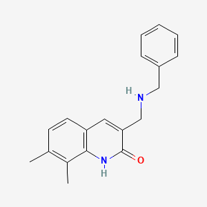 3-(Benzylamino-methyl)-7,8-dimethyl-1H-quinolin-2-one