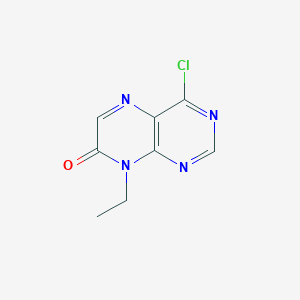 molecular formula C8H7ClN4O B12999193 4-Chloro-8-ethylpteridin-7(8H)-one 