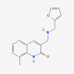 molecular formula C16H16N2O2 B1299923 3-{[(Furan-2-ylmethyl)-amino]-methyl}-8-methyl-1H-quinolin-2-one CAS No. 462067-33-0