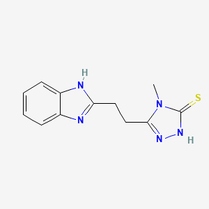 molecular formula C12H13N5S B1299924 5-[2-(1H-Benzoimidazol-2-yl)-ethyl]-4-methyl-4H-[1,2,4]triazole-3-thiol CAS No. 436089-85-9