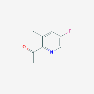 molecular formula C8H8FNO B12999246 1-(5-Fluoro-3-methylpyridin-2-YL)ethanone 