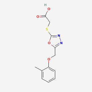 molecular formula C12H12N2O4S B1299931 (5-o-Tolyloxymethyl-[1,3,4]oxadiazol-2-yl-sulfanyl)-acetic acid CAS No. 74228-71-0
