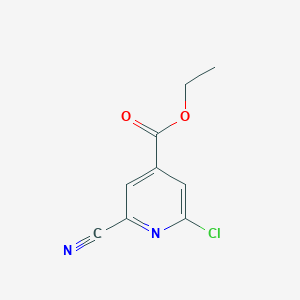 molecular formula C9H7ClN2O2 B12999396 Ethyl 2-chloro-6-cyanoisonicotinate 