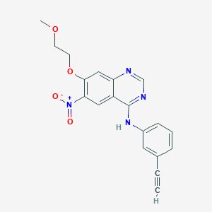 molecular formula C19H16N4O4 B12999451 N-(3-Ethynylphenyl)-7-(2-methoxyethoxy)-6-nitroquinazolin-4-amine 