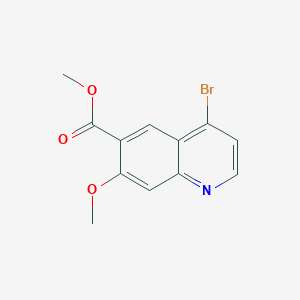 molecular formula C12H10BrNO3 B12999530 Methyl 4-bromo-7-methoxyquinoline-6-carboxylate 