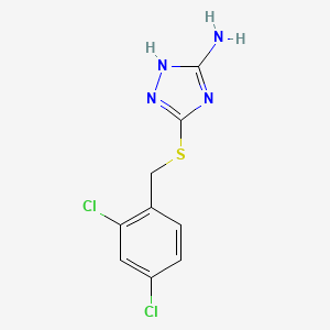 molecular formula C9H8Cl2N4S B1299960 3-[(2,4-dichlorobenzyl)sulfanyl]-1H-1,2,4-triazol-5-amine CAS No. 303150-34-7