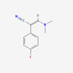molecular formula C11H11FN2 B1299968 (E)-3-(dimethylamino)-2-(4-fluorophenyl)prop-2-enenitrile 