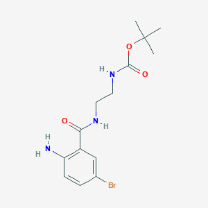 molecular formula C14H20BrN3O3 B12999924 tert-Butyl (2-(2-amino-5-bromobenzamido)ethyl)carbamate 