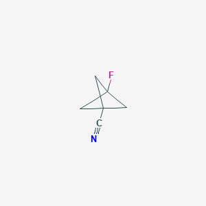 molecular formula C6H6FN B12999954 3-Fluorobicyclo[1.1.1]pentane-1-carbonitrile 