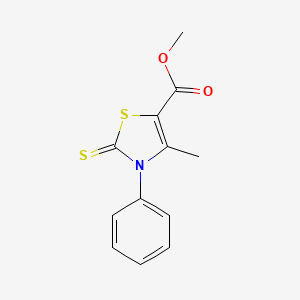 molecular formula C12H11NO2S2 B1299998 Methyl 4-methyl-3-phenyl-2-thioxo-2,3-dihydrothiazole-5-carboxylate CAS No. 429623-36-9