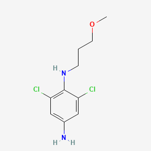 molecular formula C10H14Cl2N2O B13000025 2,6-Dichloro-N1-(3-methoxypropyl)benzene-1,4-diamine 
