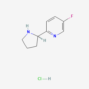 molecular formula C9H12ClFN2 B13000129 (R)-5-Fluoro-2-(pyrrolidin-2-yl)pyridine hydrochloride 