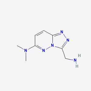 molecular formula C8H12N6 B13000130 3-(aminomethyl)-N,N-dimethyl-[1,2,4]triazolo[4,3-b]pyridazin-6-amine 