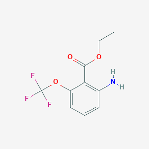 molecular formula C10H10F3NO3 B13000207 Ethyl 2-amino-6-(trifluoromethoxy)benzoate 