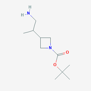 molecular formula C11H22N2O2 B13000233 Tert-butyl 3-(1-aminopropan-2-yl)azetidine-1-carboxylate 