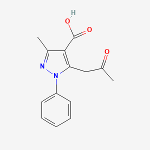 3-methyl-5-(2-oxopropyl)-1-phenyl-1H-pyrazole-4-carboxylic acid