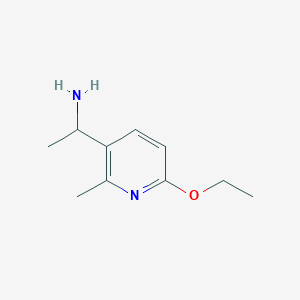 molecular formula C10H16N2O B13001393 1-(6-Ethoxy-2-methylpyridin-3-yl)ethanamine 