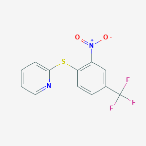molecular formula C12H7F3N2O2S B1300148 2-Nitro-1-(2-pyridylthio)-4-(trifluoromethyl)benzene CAS No. 389084-12-2