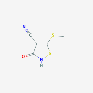 molecular formula C5H4N2OS2 B1300191 3-Hydroxy-5-(methylsulfanyl)-1,2-thiazole-4-carbonitrile CAS No. 4886-02-6