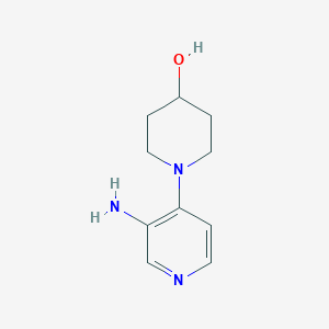 molecular formula C10H15N3O B13001921 1-(3-Aminopyridin-4-yl)piperidin-4-ol 