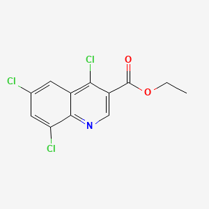 molecular formula C12H8Cl3NO2 B1300199 4,6,8-三氯喹啉-3-羧酸乙酯 CAS No. 31602-08-1